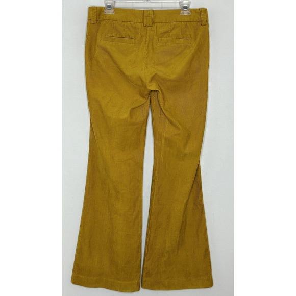 J. Crew Women’s VTG Mustard Yellow Corduroy City Fit Flare Pants Size 4 - Picture 7 of 7